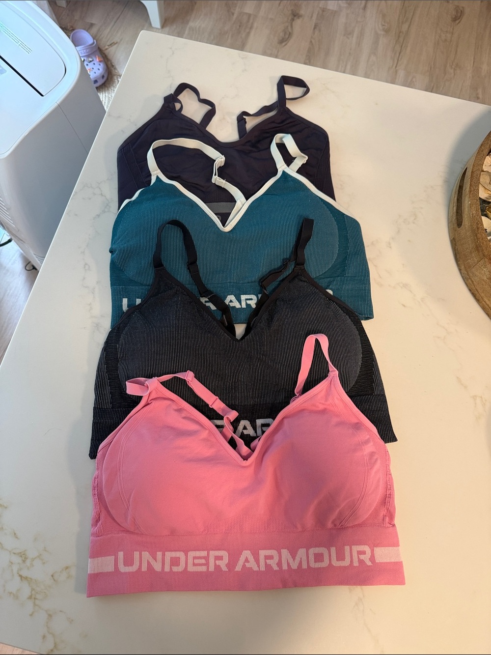 Under Armour Seamless Sports Bra Lot- Pink, Black, Teal, Purple